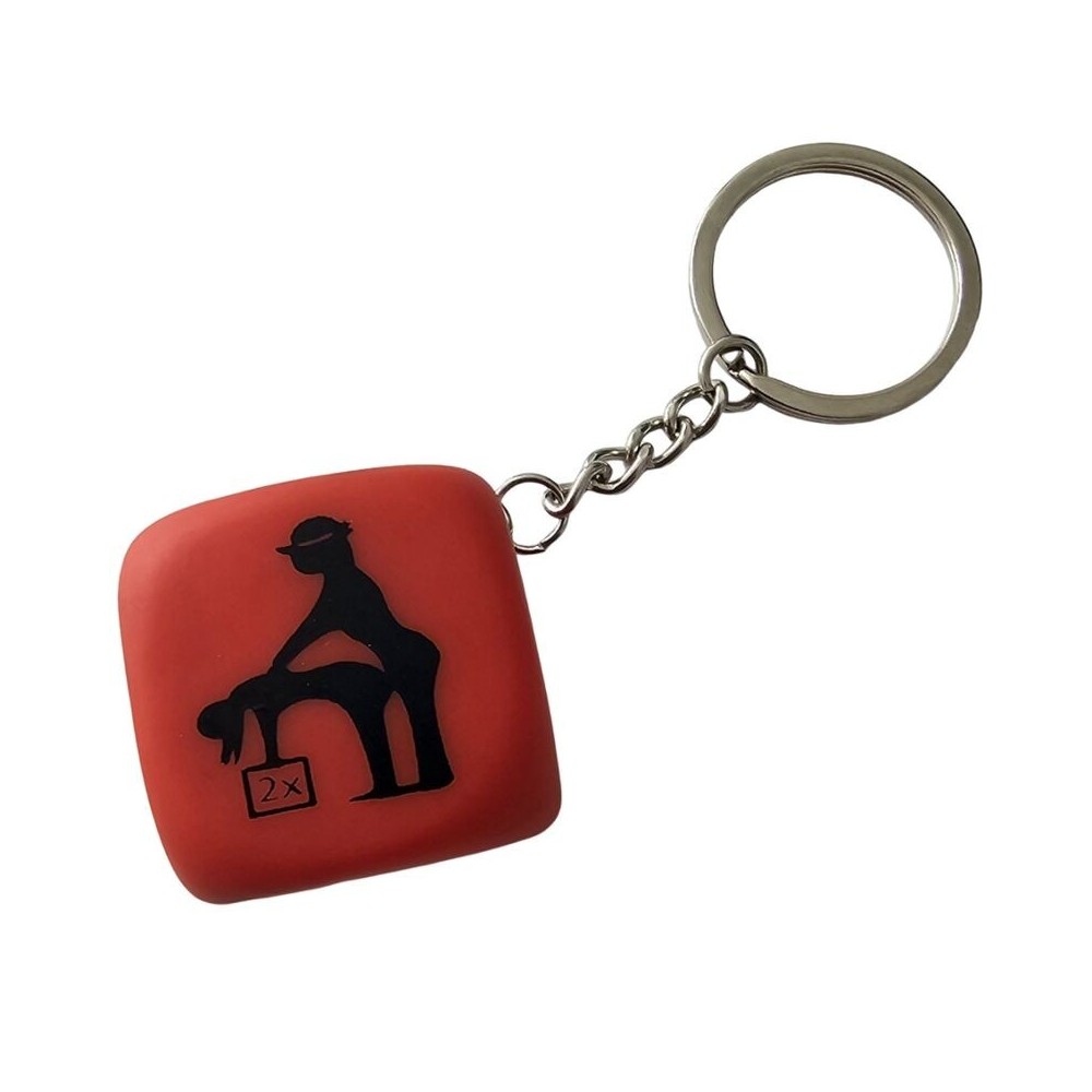 DIABLO PICANTE - PORTACHIAVI DADO ROSSO CON POSE