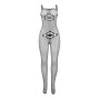 SUBBLIME - 952112 FISHNET BODYSTOCKING WITH DETAILS ON THE CHEST AND BELLY BLACK ONE SIZE
