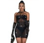 SUBBLIME - 952235 ROBE RÉSEILLE AVEC STRASS NOIR TAILLE UNIQUE