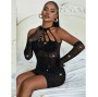 SUBBLIME - 952235 ABITO A RETE CON STRASS NERO TAGLIA UNICA