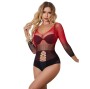 SUBBLIME - 952259 ROBE RÉSILLE ÉLASTIQUE MANCHES LONGUES DÉGRADÉ ROUGE ET NOIR TAILLE UNIQUE