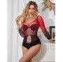SUBBLIME - 952259 ROBE RÉSILLE ÉLASTIQUE MANCHES LONGUES DÉGRADÉ ROUGE ET NOIR TAILLE UNIQUE