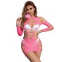 SUBBLIME - 952273 VESTIDO MANGA LONGA COM REDE ELSTICA ROSA TAMANHO ÚNICO