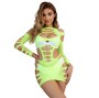 SUBBLIME - 952280 ROBE RÉSILLE ÉLASTIQUE MANCHES LONGUES VERT TAILLE UNIQUE