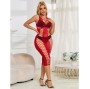 SUBBLIME - 952327 VESTIDO LONGO RED FISHNET TAMANHO ÚNICO