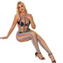 SUBBLIME - 952358 RAINBOW MESH NECKHOLDER-BODYSTOCKING XS/M