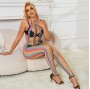 SUBBLIME - 952358 RAINBOW MESH NECKHOLDER-BODYSTOCKING XS/M