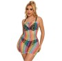 SUBBLIME - 952365 RAINBOW BARE SHOULDER FISHNET VESTIDO TAMANHO ÚNICO