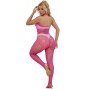 SUBBLIME - 952389 BODYSTOCKING A RETE E PIZZO SENZA CAVALLO CON COLLO ALTO ROSA TAGLIA UNICA