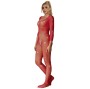 SUBBLIME - 952419 BODYSTOCKING RÉSILLE AVEC LOSANGES MANCHES LONGUES ROUGE XS/M
