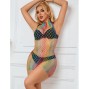 SUBBLIME - 952433 RAINBOW GOLA ALTA SEM MANGAS FISHNET VESTIDO TAMANHO ÚNICO