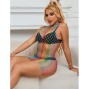 SUBBLIME - 952433 RAINBOW GOLA ALTA SEM MANGAS FISHNET VESTIDO TAMANHO ÚNICO