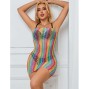 SUBBLIME - 952457 RAINBOW OFF SHOULDER SLEEVELESS FISHNET DRESS ONE SIZE