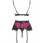 LIVCO CORSETTI FASHION - NAHIR LC 20214 SUTIÃ + CALCINHA + CINTO-LIGA L/XL
