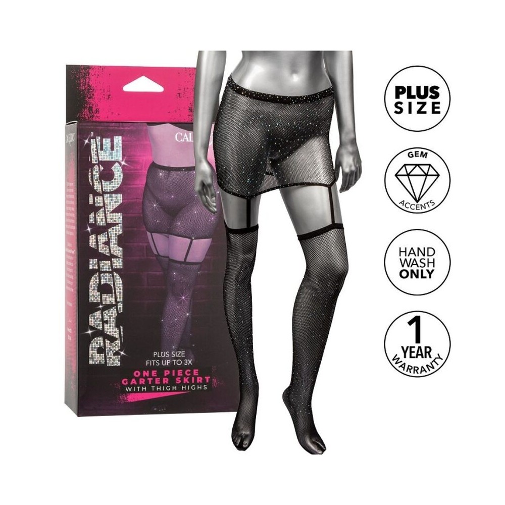 CALEXOTICS - RADIANCE GARTER SKIRT THIGH HIGHS PLUS SIZE