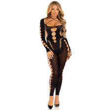 LEG AVENUE - RECKLESS ANKLE BODYSTOCKING SCHWARZ