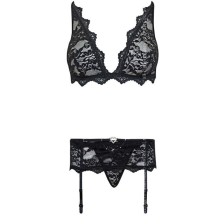 LIVCO CORSETTI FASHION - BELITA LC 90231 BRA + PANTY + GARTER BELT BLACK L/XL