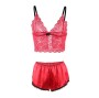 SUBBLIME - 953898 CAMISOLA DE SEDA E RENDA + CALCINHA VERMELHA S/M
