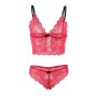SUBBLIME - 953898 CAMICIA DA NOTTE IN SETA E PIZZO + SLIP ROSSO S/M