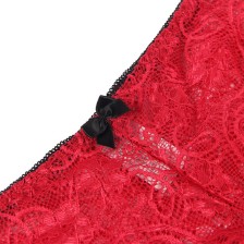 SUBBLIME - 953898 CAMICIA DA NOTTE IN SETA E PIZZO + SLIP ROSSO S/M