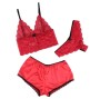 SUBBLIME - 953904 SILK AND LACE NIGHTGOWN + PANTIES RED L/XL