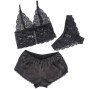 SUBBLIME - 953928 SILK AND LACE NIGHTGOWN + PANTIES BLACK L/XL
