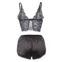 SUBBLIME - 953928 CAMISOLA DE SEDA E RENDA + CALCINHA PRETA L/XL
