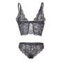 SUBBLIME - 953928 CAMICIA DA NOTTE IN SETA E PIZZO + SLIP NERO L/XL