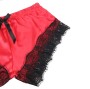 SUBBLIME - 953959 CHEMISE DE NUIT DÉCONTRACTÉE EN SOIE + PANTALON EN DENTELLE NOIR/ROUGE S/M