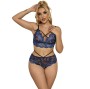 SUBBLIME - 954079 BRA + PANTIES LACE BLUE L/XL