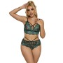 SUBBLIME - 954086 SOUTIEN-GORGE + CULOTTE DENTELLE VERT S/M