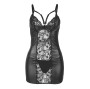 SUBBLIME - 954161 DRESS + THONG LEATHER BLACK S/M