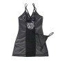 SUBBLIME - 954178 VESTIDO + TANGA COURO PRETO L/XL