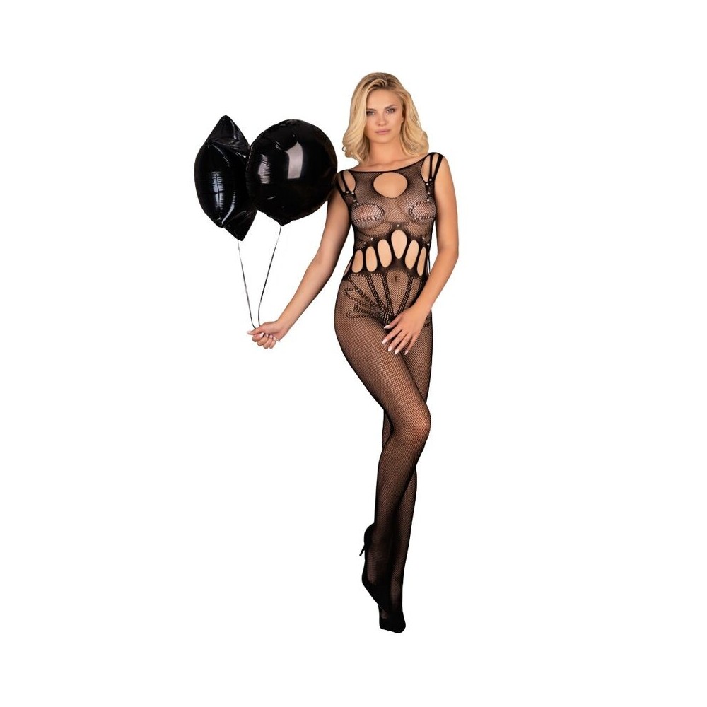 LIVCO CORSETTI FASHION - AMAHIL BODYSTOCKING CROTCHLESS BLACK ONE SIZE