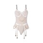 SUBBLIME - 954284 KÖRPER MIT KETTEN + STRUMPFGÜRTEL WEISS S/M