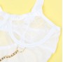 SUBBLIME - 954284 BODY AVEC CHAÎNES + PORTE-JARRETELLES BLANC S/M