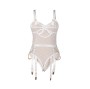 SUBBLIME - 954291 BODY AVEC CHAÎNES + PORTE-JARRETELLES BLANC L/XL