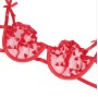 SUBBLIME - 954321 SUTIÃ COM ESTAMPA DE CORAÇÃO + TANGA + CINTO-LIGA VERMELHO S/M