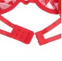 SUBBLIME - 954338 SOUTIEN-GORGE + STRING + PORTE-JARRETELLES IMPRIMÉ COEUR ROUGE L/XL