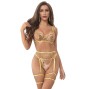 SUBBLIME - 954352 SUTIÃ + TANGA + CINTO-LIGA DESIGN FLORAL AMARELO L/XL