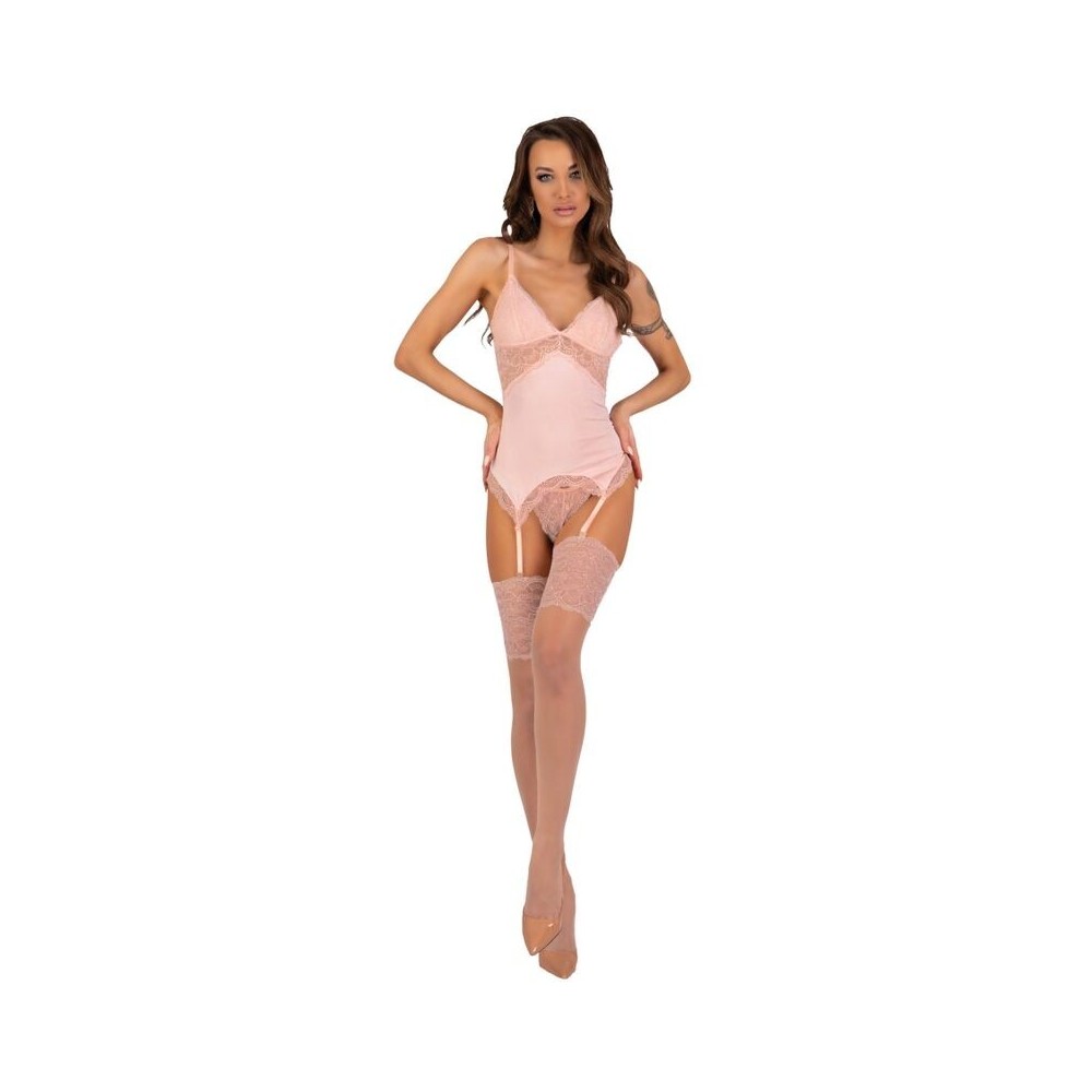 LIVCO CORSETTI FASHION - PERSINNE PEACH SET KORSET + HÖSCHEN + STRÜMPFE