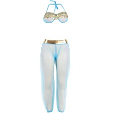 SUBBLIME - CONJUNTO DE LINGERIE AZUL ESTILO INDIA S/M