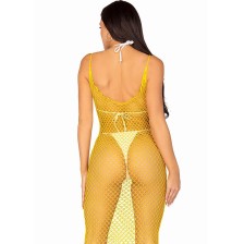 LEG AVENUE - VESTIDO LONGO NET AMARELO TAMANHO ÚNICO