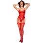 CHILIROSE - CR 4845 CORSET E MEIAS VERMELHO L