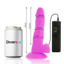 DIVERSIA - FLEXIBLER VIBRIERENDER DILDO LILA 18 CM -O- 4 CM