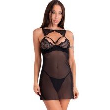 LIVCO CORSETTI FASHION - KROLINA LC 90734 CHEMISE + THONG BLACK S/M