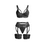 SUBBLIME - 955236 REGGISENO BONDAGE NERO CON GIARRETTIERA SET S/M