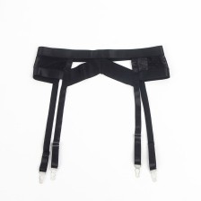 SUBBLIME - 955236 REGGISENO BONDAGE NERO CON GIARRETTIERA SET S/M