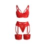 SUBBLIME - 955250 SUTIÃ BONDAGE VERMELHO COM CONJUNTO DE LIGA S/M