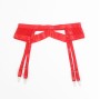 SUBBLIME - 955250 ENSEMBLE SOUTIEN-GORGE BONDAGE ROUGE AVEC JARRETELLES S/M
